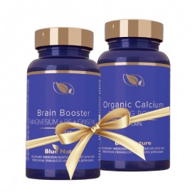 Organic Calcium STRONG BONES + Brain Booster Magnesium + B6 + Ginseng